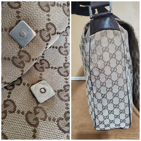 GUCCI Monogram Beige Gg Large Messenger Bag - Picture 11 of 12